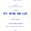 It's Never Too Late 1957